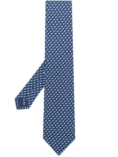 Shop Ferragamo Salvatore  Patterned Tie - Blue