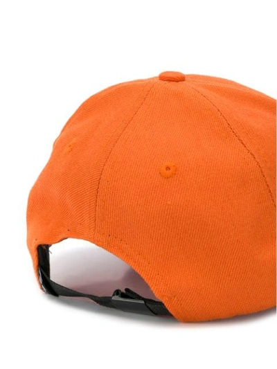 STONE ISLAND LOGO PATCH BASEBALL CAP - 橘色
