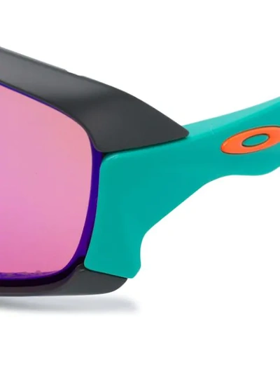 Shop Oakley Square Tinted Sunglasses In Green