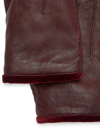 Shop Burberry Cashmere-lined Gloves In Red