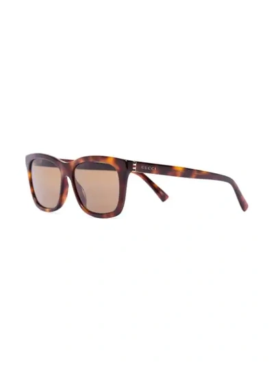 Shop Gucci G0449s Wide Sunglasses In Braun