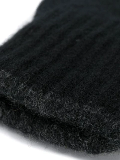 Pringle Of Scotland Gloves With Ribbed Details In Black