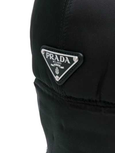 Shop Prada Faux Fur Hat In Black