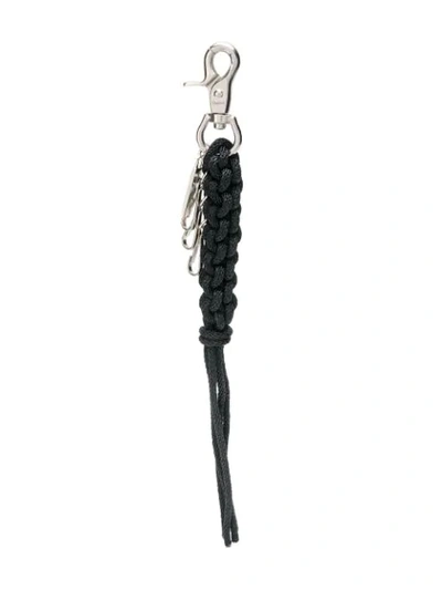 Shop Yohji Yamamoto Braided Rope Keyring In Black