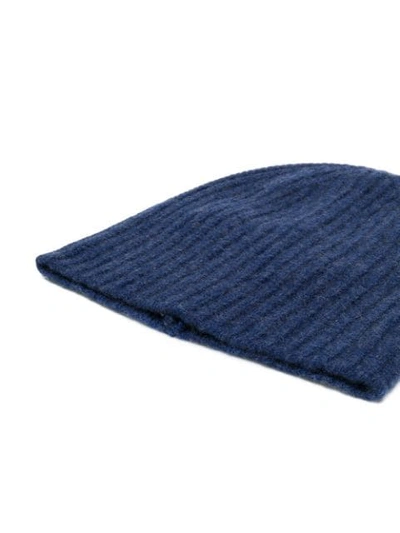 Shop Alex Mill Ribbed Beanie Hat In Blue