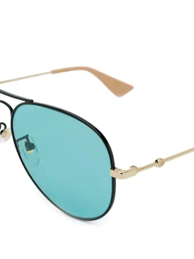 Shop Gucci Aviator Sunglasses In Green