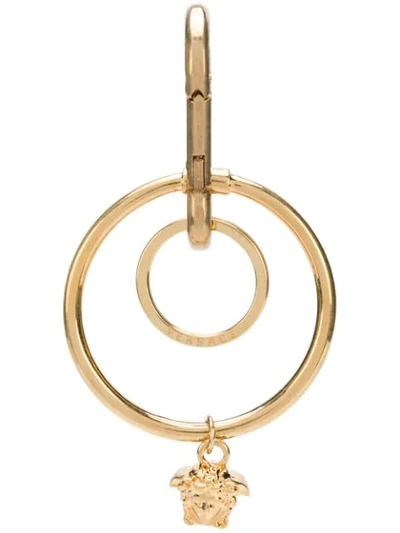 Shop Versace Medusa Hoop Keychain In Yellow