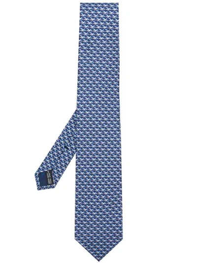 Shop Ferragamo Salvatore  Patterned Tie - Blue