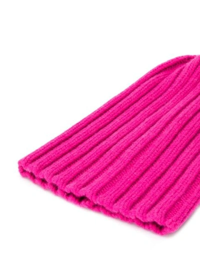 Shop Laneus Ribbed Knit Beanie In Pink
