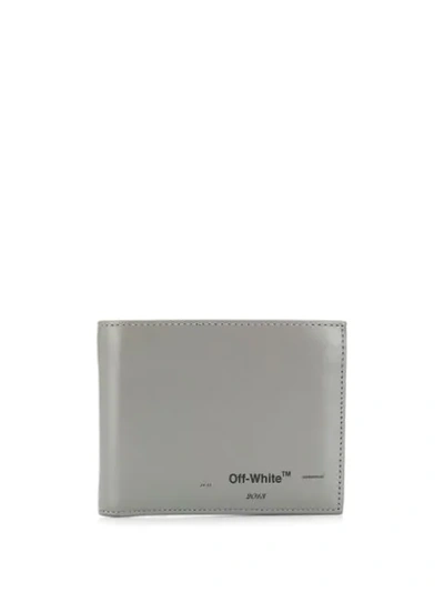 OFF-WHITE LOGO PRINT BI-FOLD WALLET - 灰色