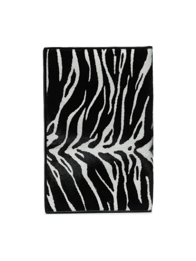 Shop Raf Simons Zebra Print Wallet In Black