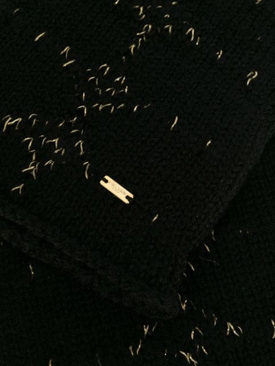 Shop Saint Laurent Arrow Pattern Knitted Mittens In Black