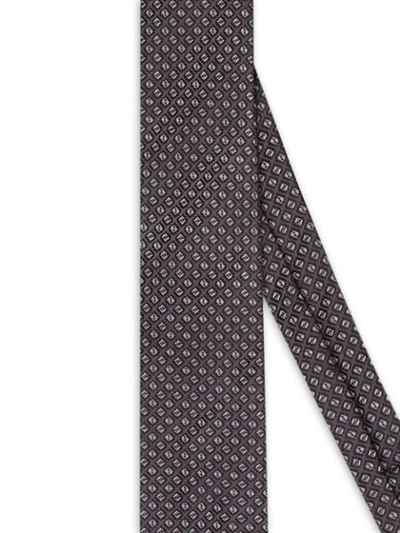 Shop Fendi Polka Dot Print Tie In Grey