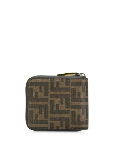 Shop Fendi Roma Amor Stamp Wallet In F17hw Tobacco Lemon