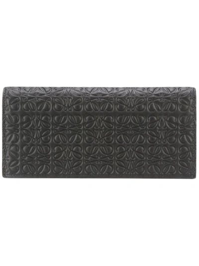 Shop Loewe Embossed Horizontal Wallet - Black