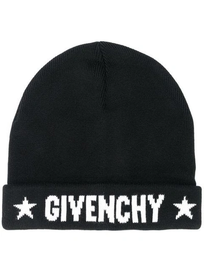 GIVENCHY LOGO BEANIE - 黑色