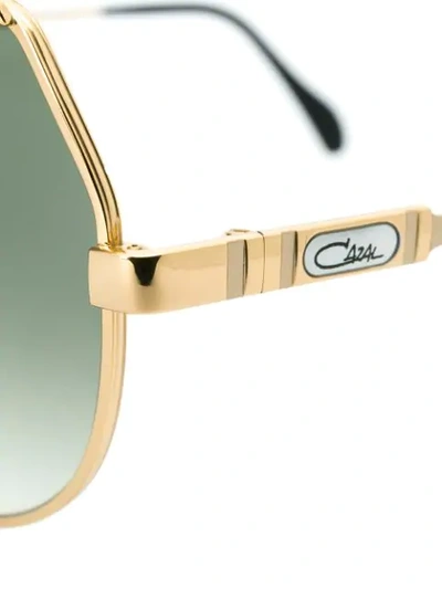 Shop Cazal Aviator Shaped Sunglasses In Gold