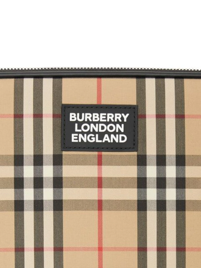 Shop Burberry Vintage Check Zipped Pouch In Neutrals