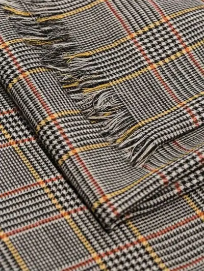 Shop Gucci Houndstooth Check Large Scarf In Black