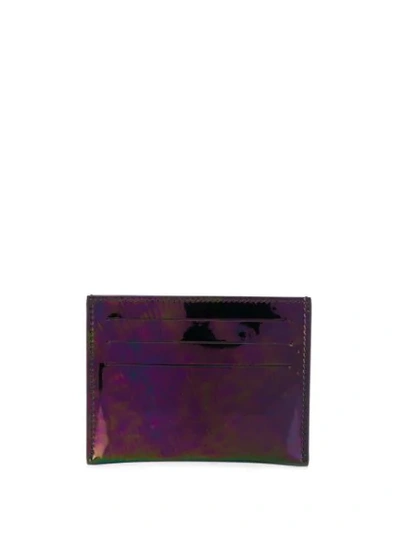 GIVENCHY IRIDESCENT UPSIDE-DOWN LOGO CARDHOLDER - 紫色