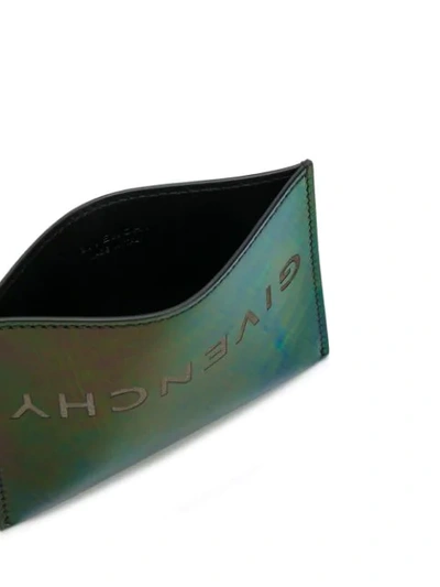 GIVENCHY IRIDESCENT UPSIDE-DOWN LOGO CARDHOLDER - 紫色