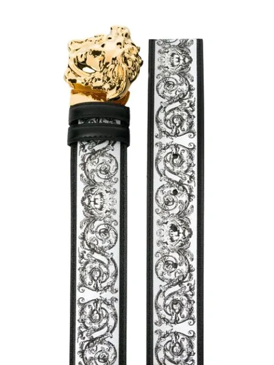 Shop Versace Medusa Head Belt In Black