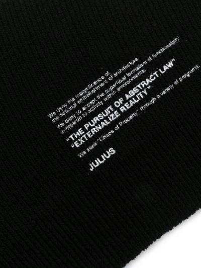 Shop Julius Print Ribbed Beanie In Black