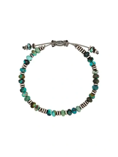 Shop M. Cohen Templar Beaded Bracelet In Green