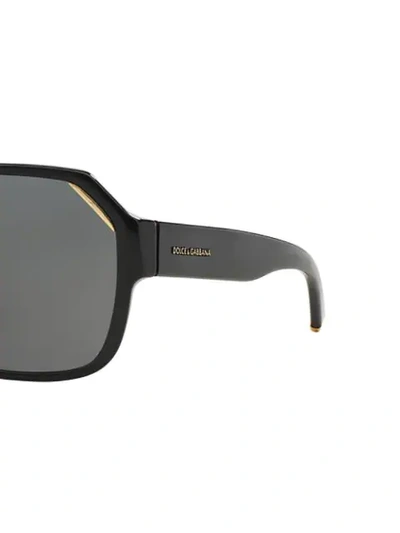 Shop Dolce & Gabbana Tinted Aviator Sunglasses In 501/87 Shiny Black