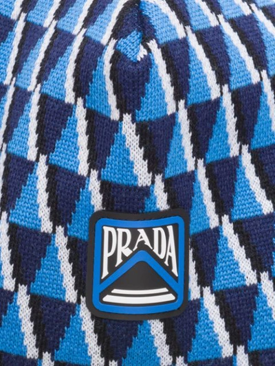 Shop Prada Wool Beanie In Blue