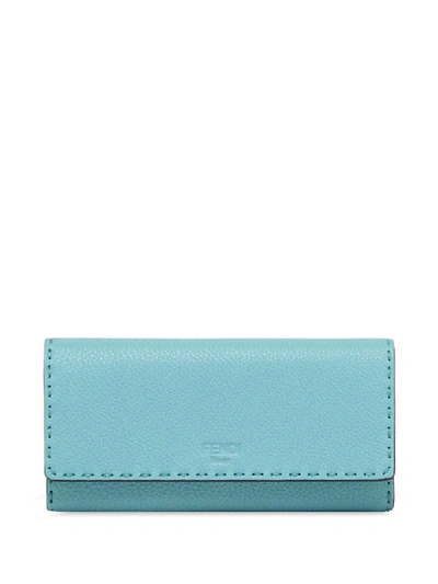 Shop Fendi Roma Amor Wallet In Blue