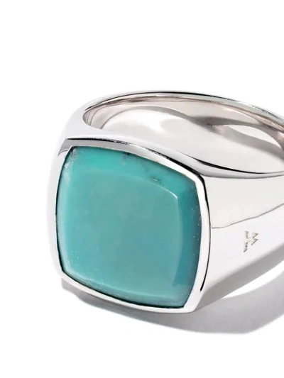 Shop Tom Wood Cushion Turquoise Ring In Silver