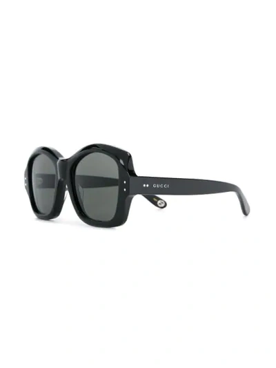 Shop Gucci Oversized Frame Sunglasses In Black