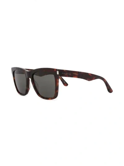 Shop Saint Laurent 'sl 137 Devon 002' Sunglasses In Brown