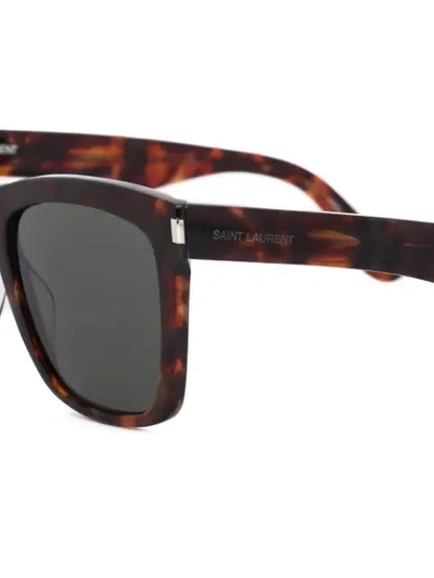 Shop Saint Laurent 'sl 137 Devon 002' Sunglasses In Brown
