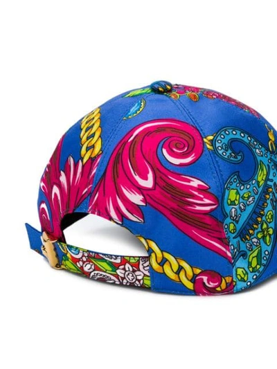 Shop Versace Gioielleria Jetés Print Baseball Hat In Blue