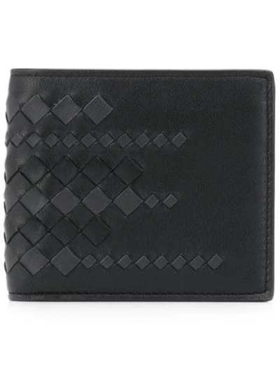 Shop Bottega Veneta Intrecciato Woven Billfold Wallet - Black