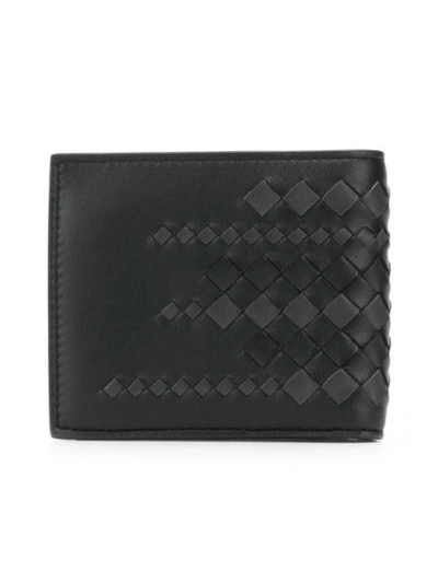 Shop Bottega Veneta Intrecciato Woven Billfold Wallet - Black