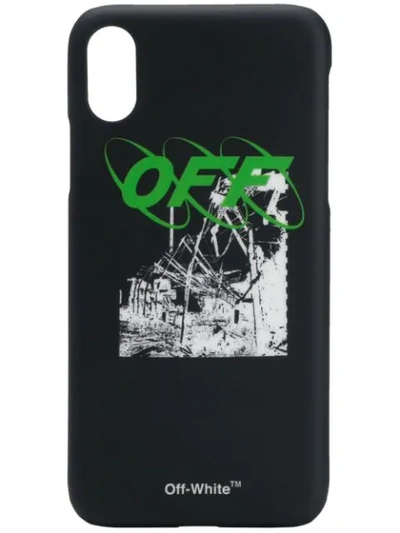 OFF-WHITE IPHONE X GRAPHIC PRINT CASE - 黑色