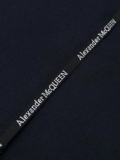 Shop Alexander Mcqueen Logo Trim Scarf In Blue