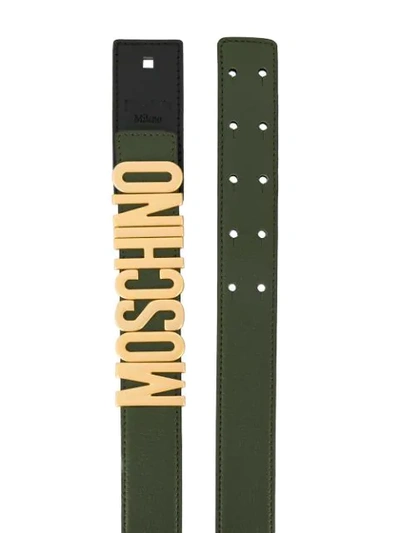 Shop Moschino Logo In Green