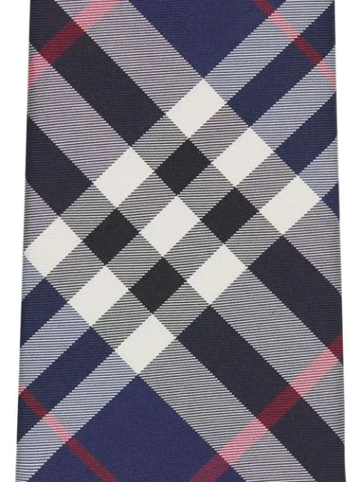 Shop Burberry Classic Cut Check Silk Tie In Blue