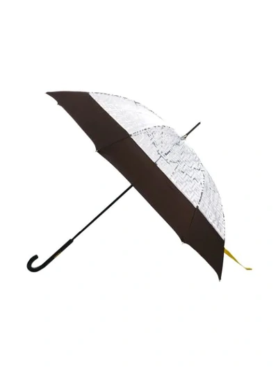 Shop Fendi Ff Motif Umbrella In Brown