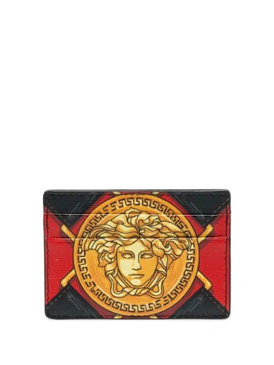 Shop Versace Harness Print Wallet In K016h Black