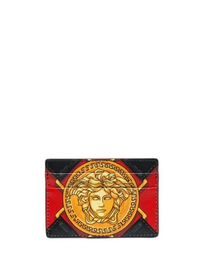 Shop Versace Harness Print Wallet In K016h Black