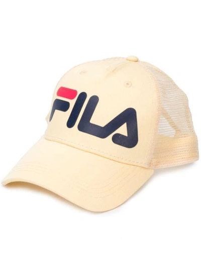 Shop Fila Contrast Logo Baseball Cap In Neutrals