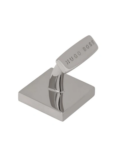 Shop Hugo Boss Enamelled Cufflinks In Metallic