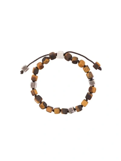 Shop M Cohen Tiger Eye Beaded Bracelet In Brown