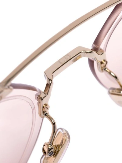 Shop Dior Gold Tone And Pink Chroma 3 Sunglasses