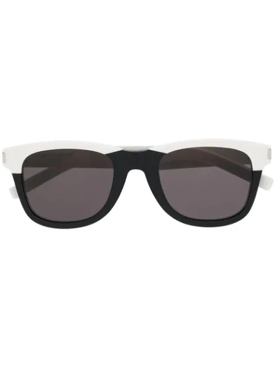 Shop Saint Laurent Round Frame 51 Sunglasses In Black